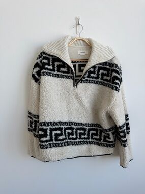 Isabel marant etoile fleece Pullover Sweater with Geometric Trim
